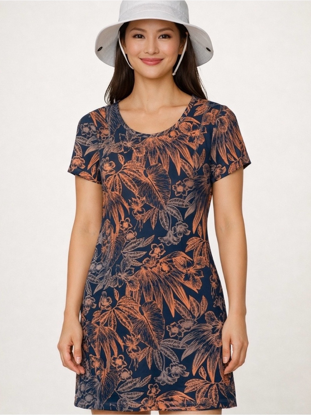 Columbia Women's Activewear Dress Teal / Orange Tropical Print XS